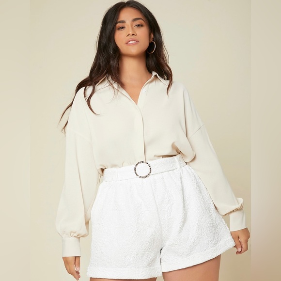 SHEIN BASICS Plus Solid Button Through Shirt - Picture 1 of 2